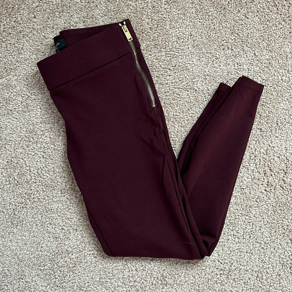 Anna Taylor 0p maroon dress pants jeggings